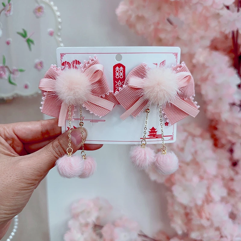 XN107 儿童新年发夹女童古风汉服头饰女孩国风锦鲤发卡宝宝拜