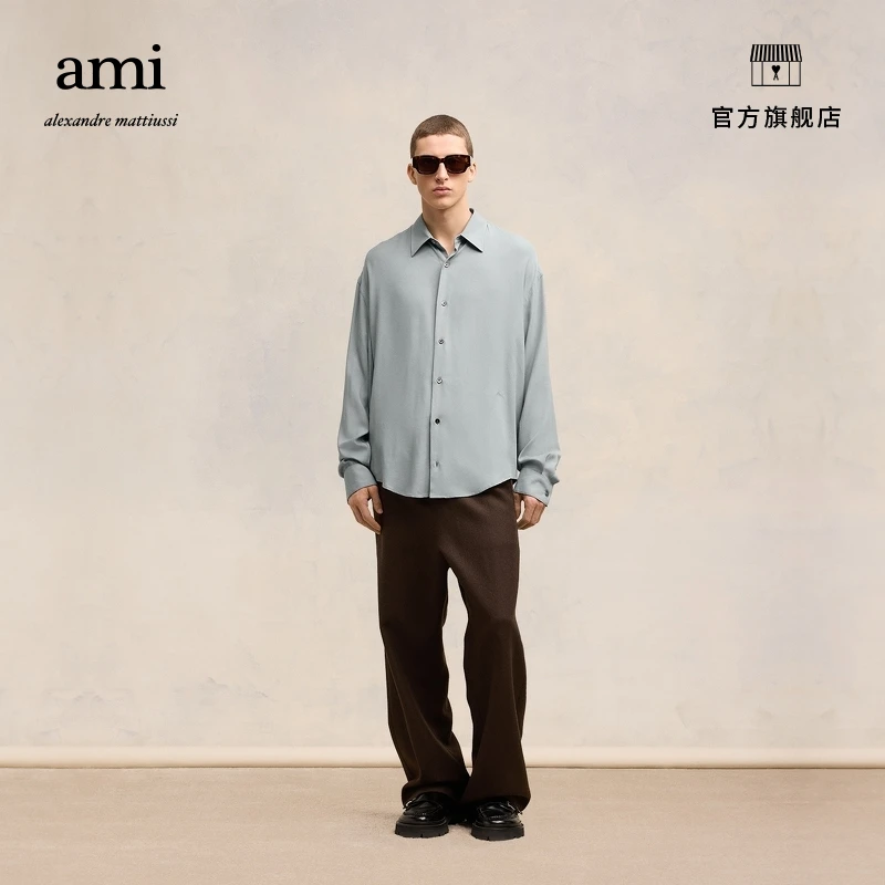 【折扣甄选】AMIPARIS设计师款字母刺绣长袖衬衫USH176.VI0020