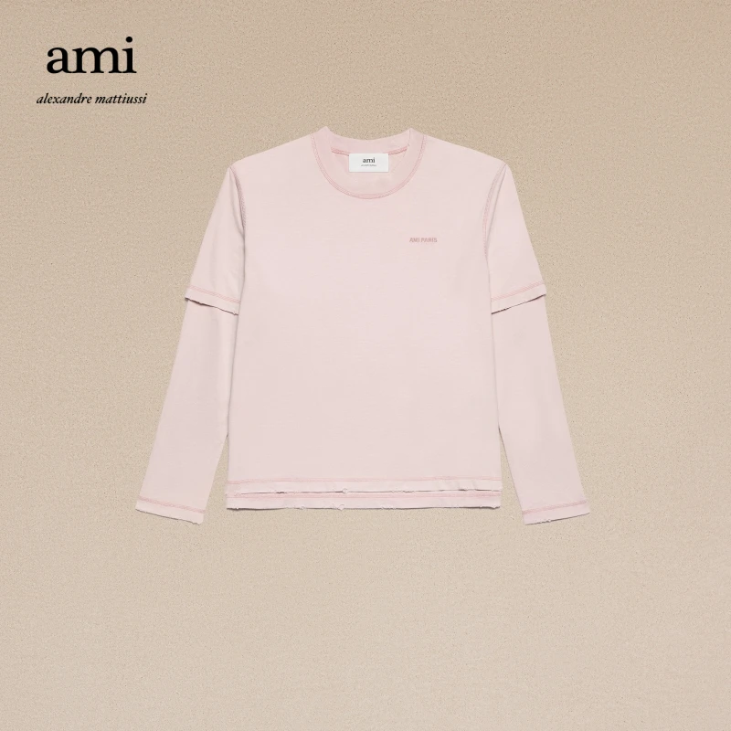 AMIPARIS经典款设计师款水洗做旧长袖T恤UTS216.JE0051