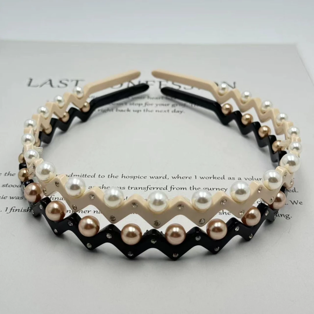 136-162进口醋酸波浪闪钻发箍