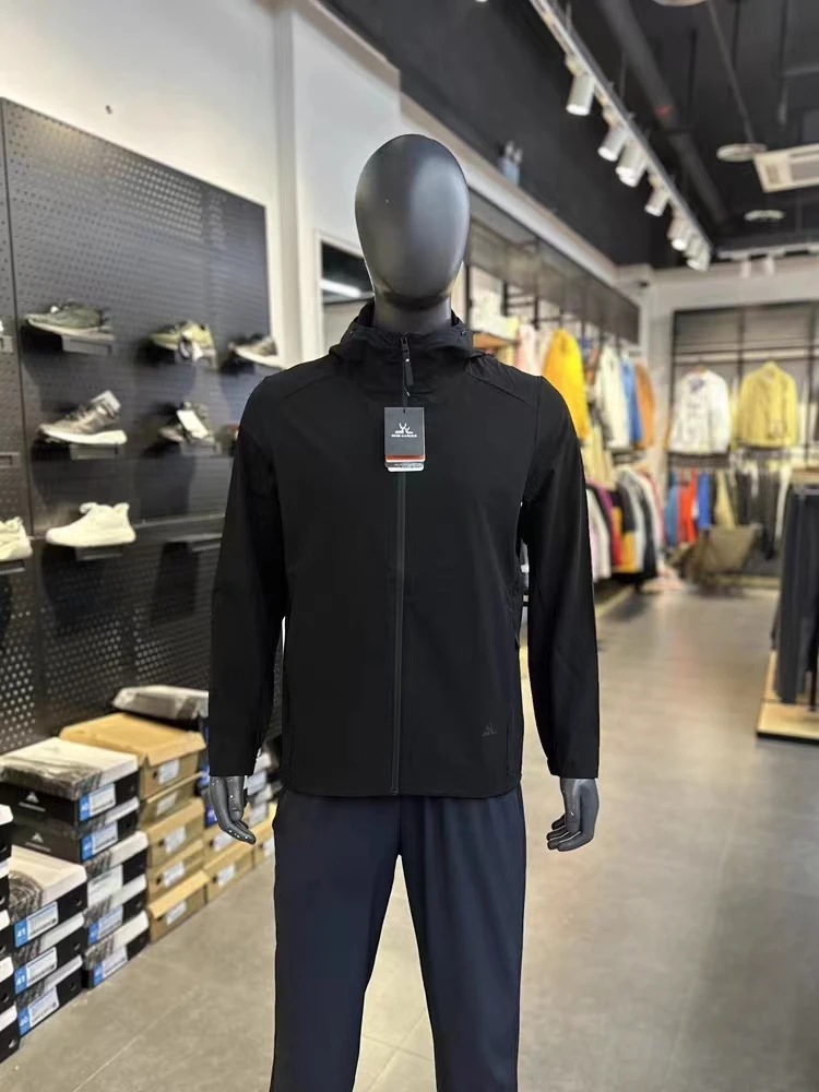 牧家弹力外套男春秋防风透气薄连帽运动休闲外套1003