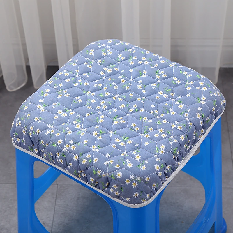 方凳子保暖座套四季通用绑带固定餐厅饭店小吃部塑料方凳子坐垫软