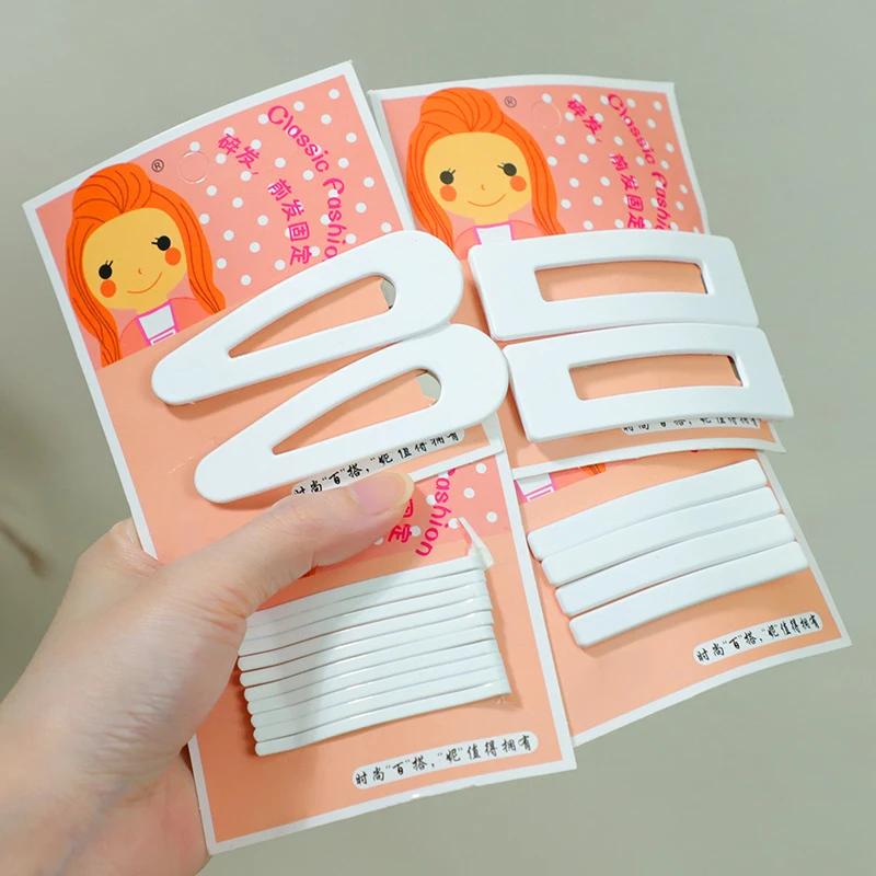 白色一字夹发卡刘海边夹发夹bb夹护士帽夹侧边简约头饰发饰碎发夹