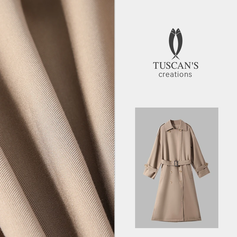 TUSCAN'S CREATIONS春秋休闲百搭薄款风衣潮流时尚长袖长款风衣