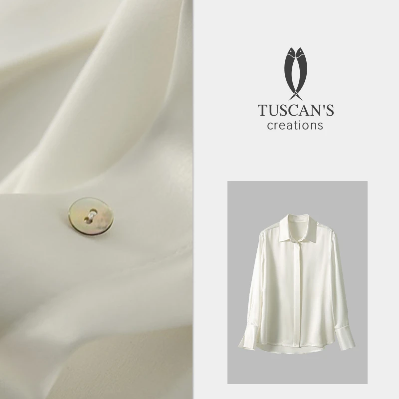 TUSCAN'S CREATIONS秋季新款气质百搭纯色衬衣轻奢时尚女士白衬衫