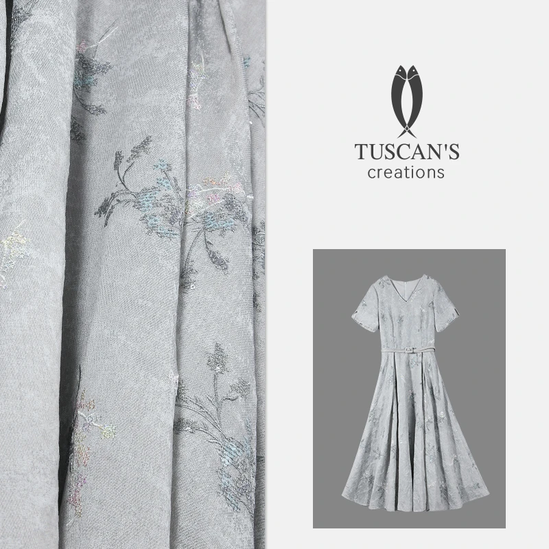 夏季印花时尚气质修身连衣裙复古提花优雅女士连衣裙TS时代双鱼