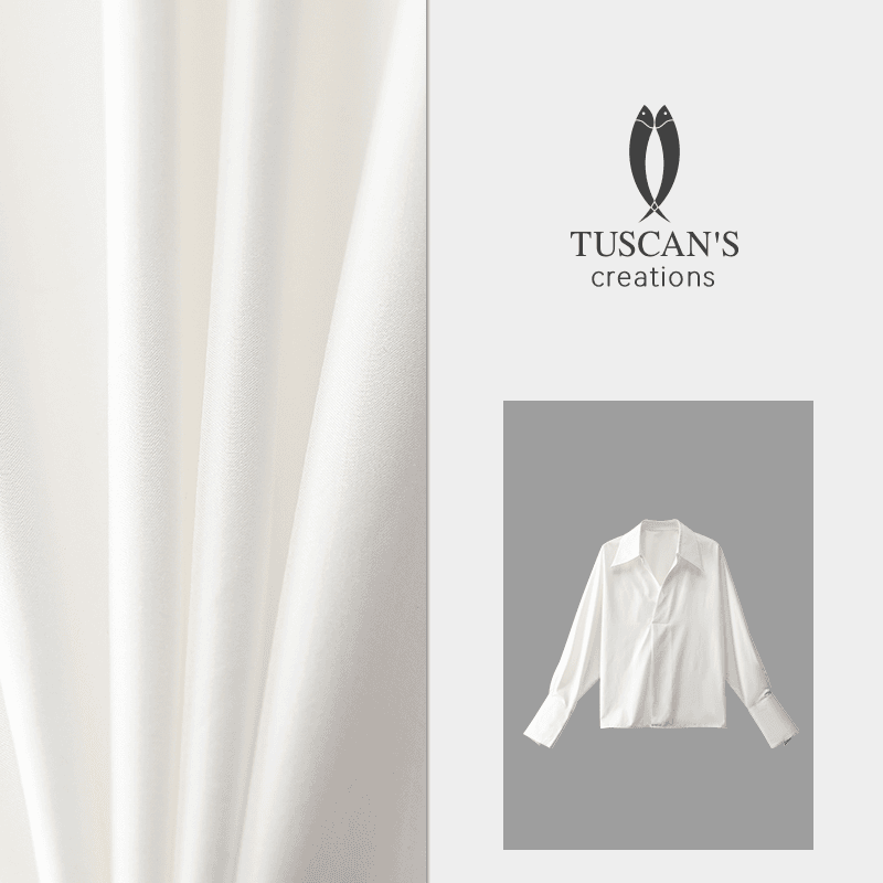 TUSCAN'S CREATIONS休闲时尚气质白色长袖衬衫女士简约通勤上衣