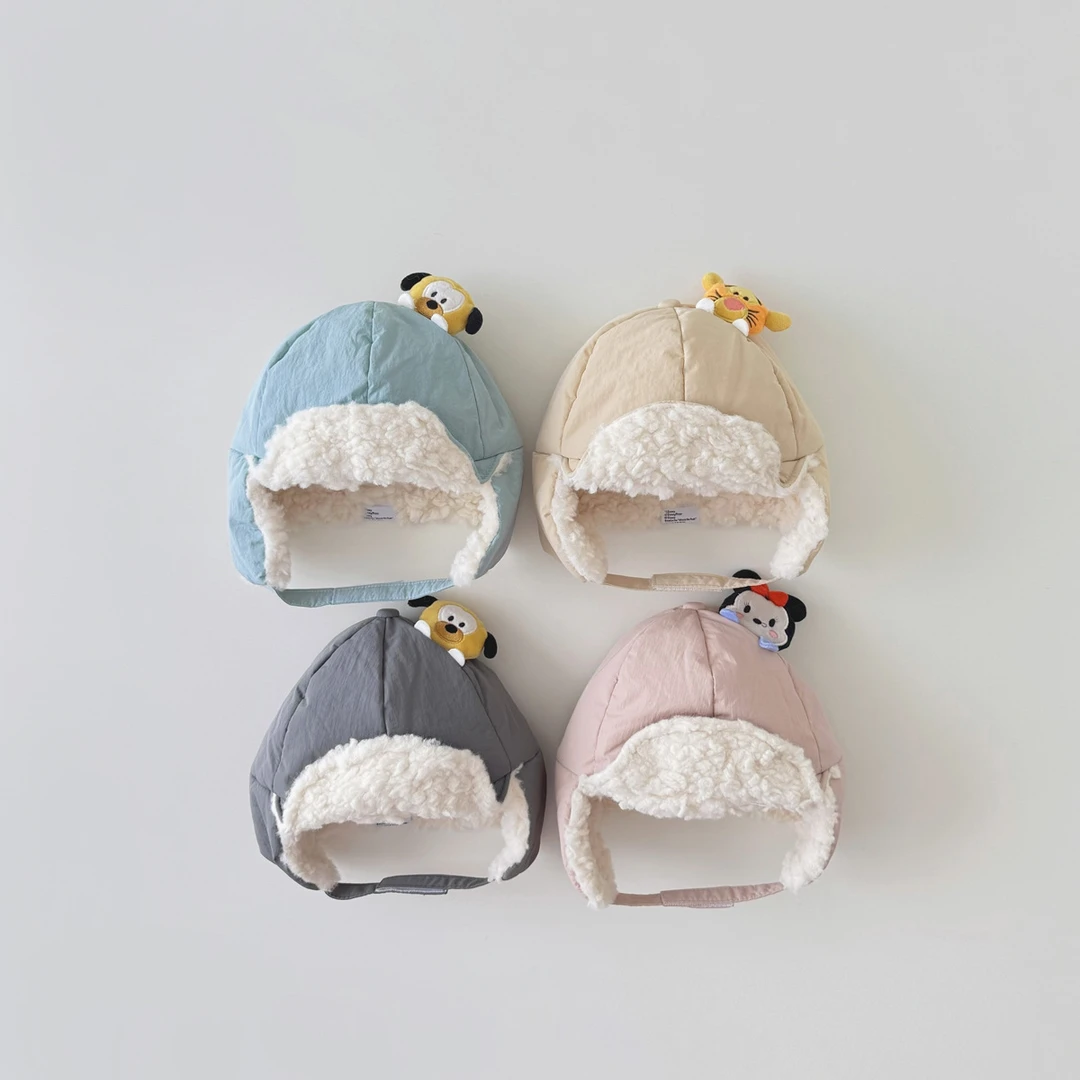 新款宝宝雷锋帽冬季2024可爱超萌男女童保暖婴儿雷锋帽护耳帽
