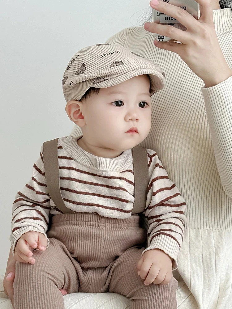 宝宝帽子秋冬季防风韩版小熊鸭舌贝雷帽男女童保暖遮阳前进帽春款