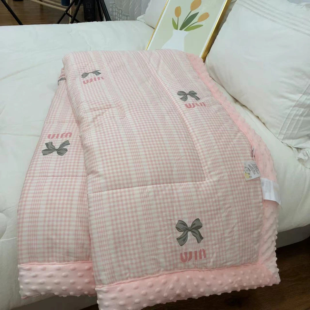 【谬谬】A面纯棉B面婴儿绒1.5X2加厚豆豆被！填充大豆纤维！