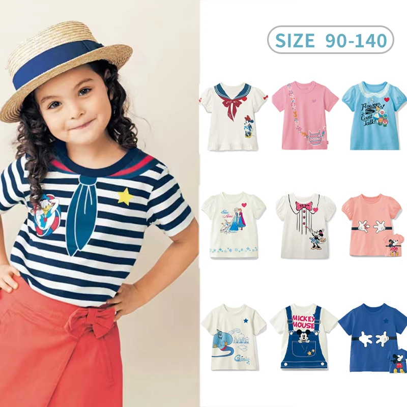 日系新款夏季男女童纯棉T恤宝宝短袖衫薄款半袖上衣卡通套头短袖