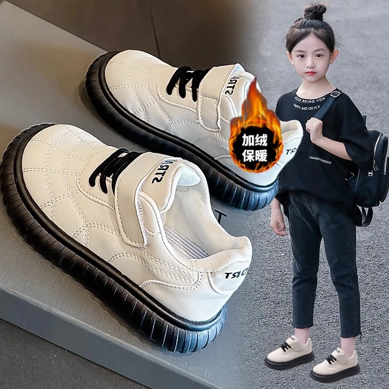 回力瑞女童2023冬季新款儿童加绒加厚保暖二棉鞋中大童软底运动鞋