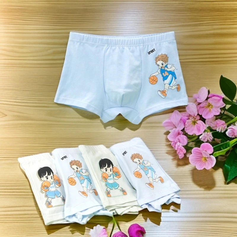 男孩短裤纯棉亲肤透气抑菌男童四角裤小童学生宝宝中大童平角裤男