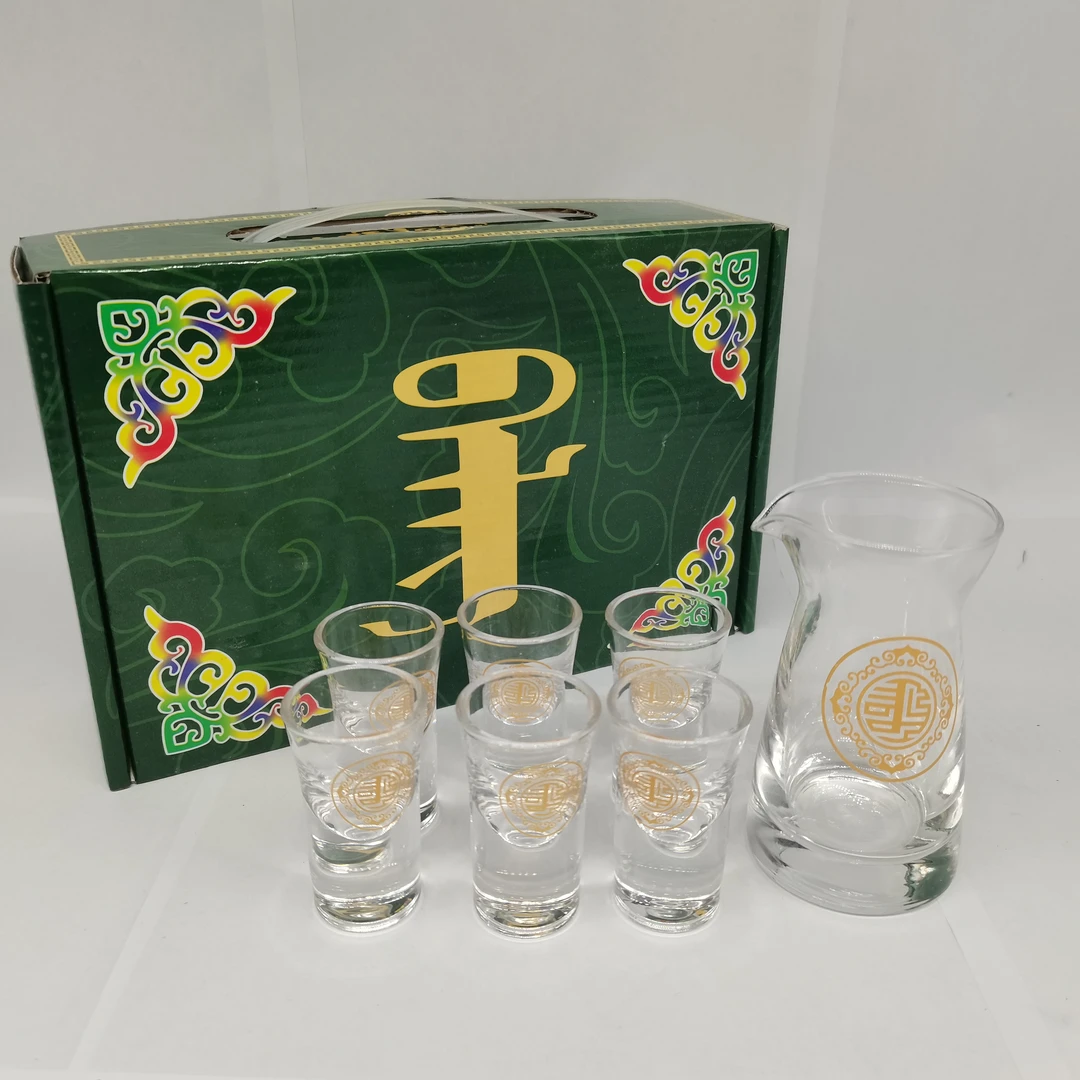 民族风酒具礼盒套装玻璃印花器具