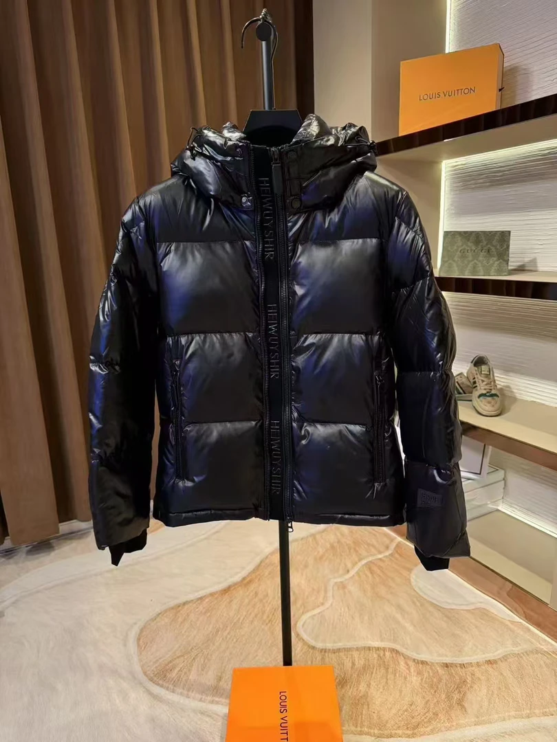 黑钻连帽羽绒服男士纯色百搭加厚90白鸭绒外套痞帅保暖