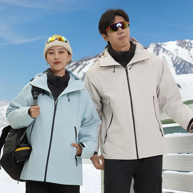 时尚户外冲锋衣云绒内胆两件套防风防水登山服男女外套鸟家LT平替