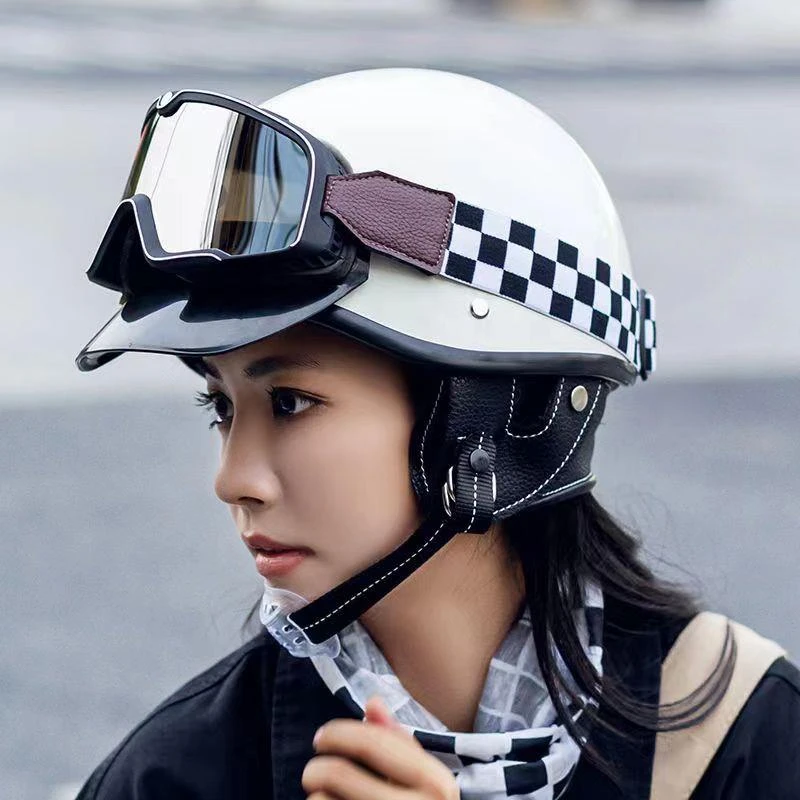 野马直售3c认证电动车复古骑行头盔男女士夏季半盔电瓶车安全帽季