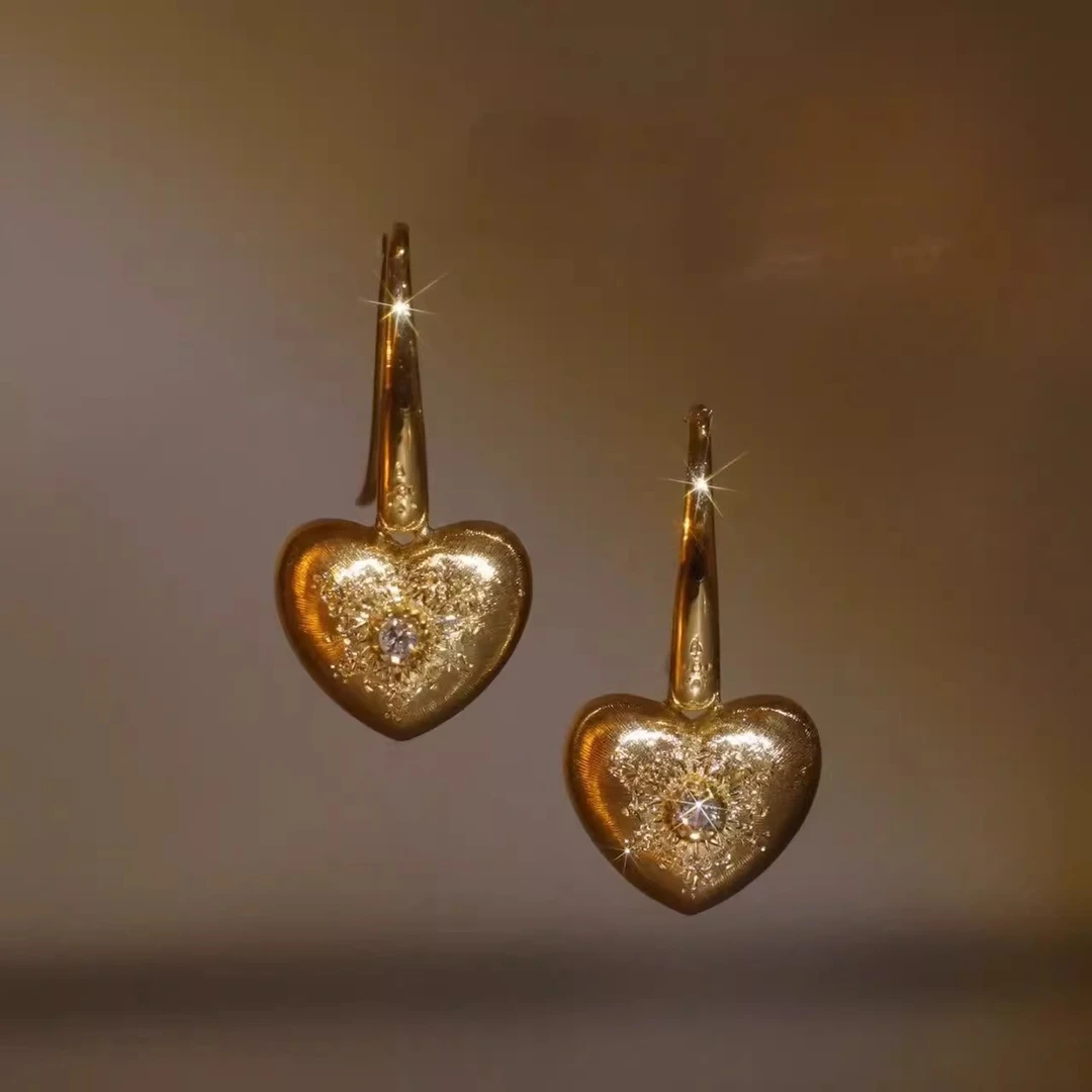 铜合金耳饰 925银针耳钩气质轻奢时尚百搭小众简约金色精致F949