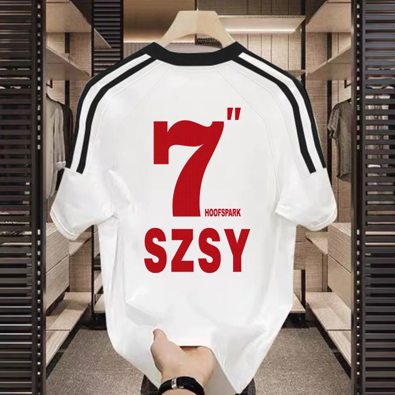 街头重磅纯棉短袖T恤男女夏季白色青少年运动休闲上衣高考毕业季