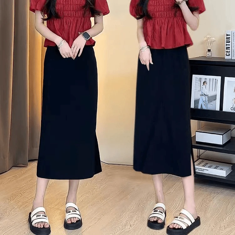 早秋款女装2025大码气质显瘦半身裙百搭休闲小个子松紧高腰新款