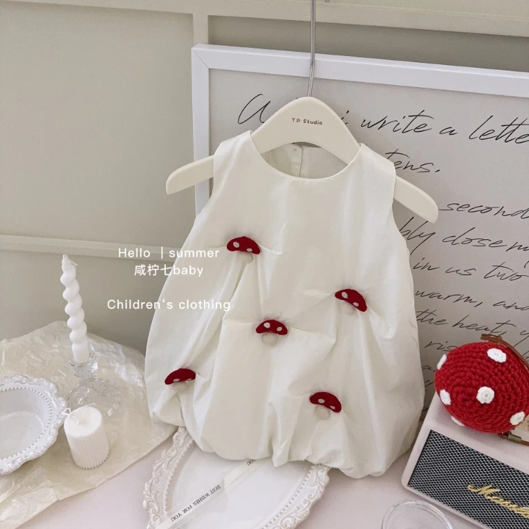 圆子家 现货女童手缝塞棉立体玩偶花苞裙夏季萌趣可爱清凉连衣裙