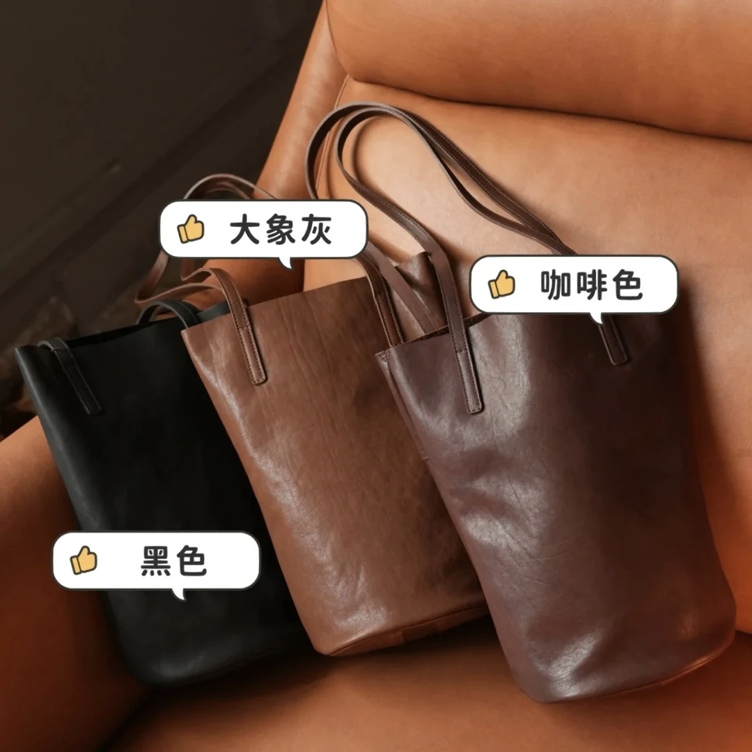 LuLu【慵懒花桶包】真皮单肩复古小众软皮明星同款包包