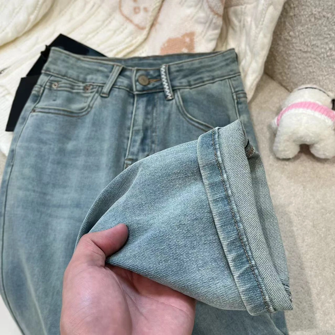 W00691四面弹牛仔裤小个子显瘦牛仔裤（扣眼已开裤脚挽起介意勿拍