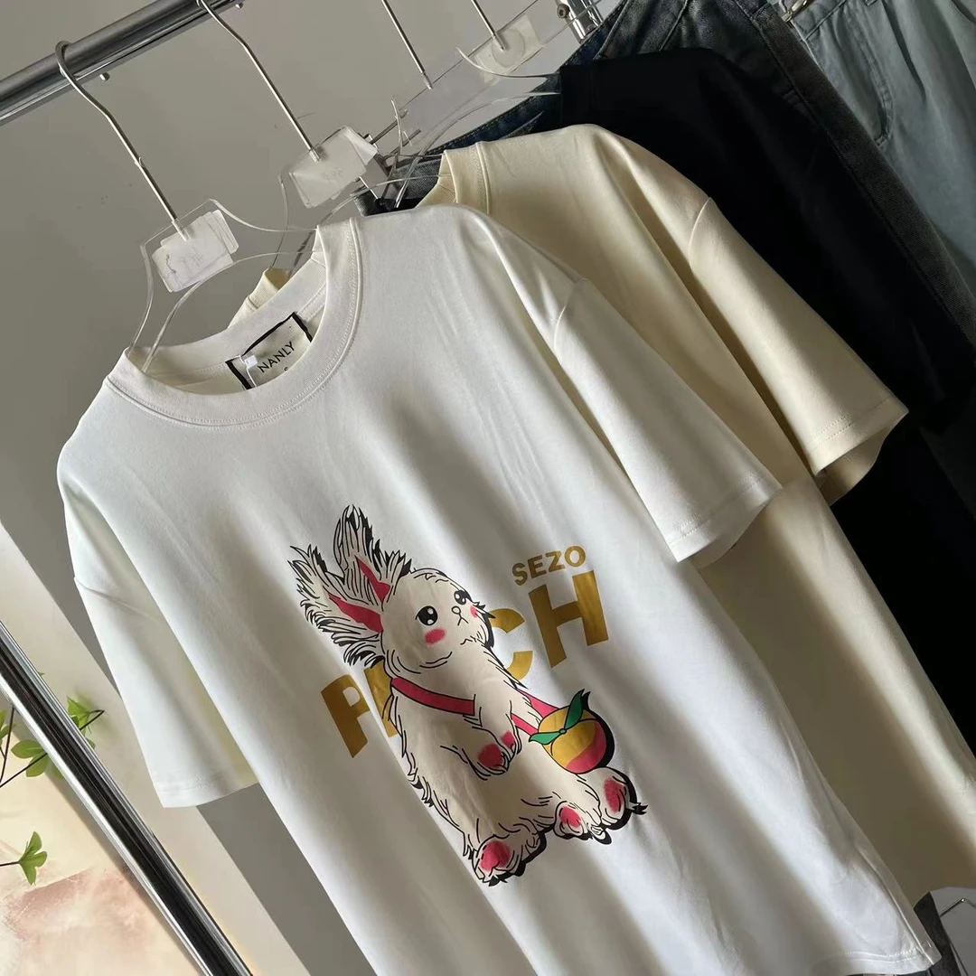 W00749夏季时尚显瘦宽松韩版短袖T恤