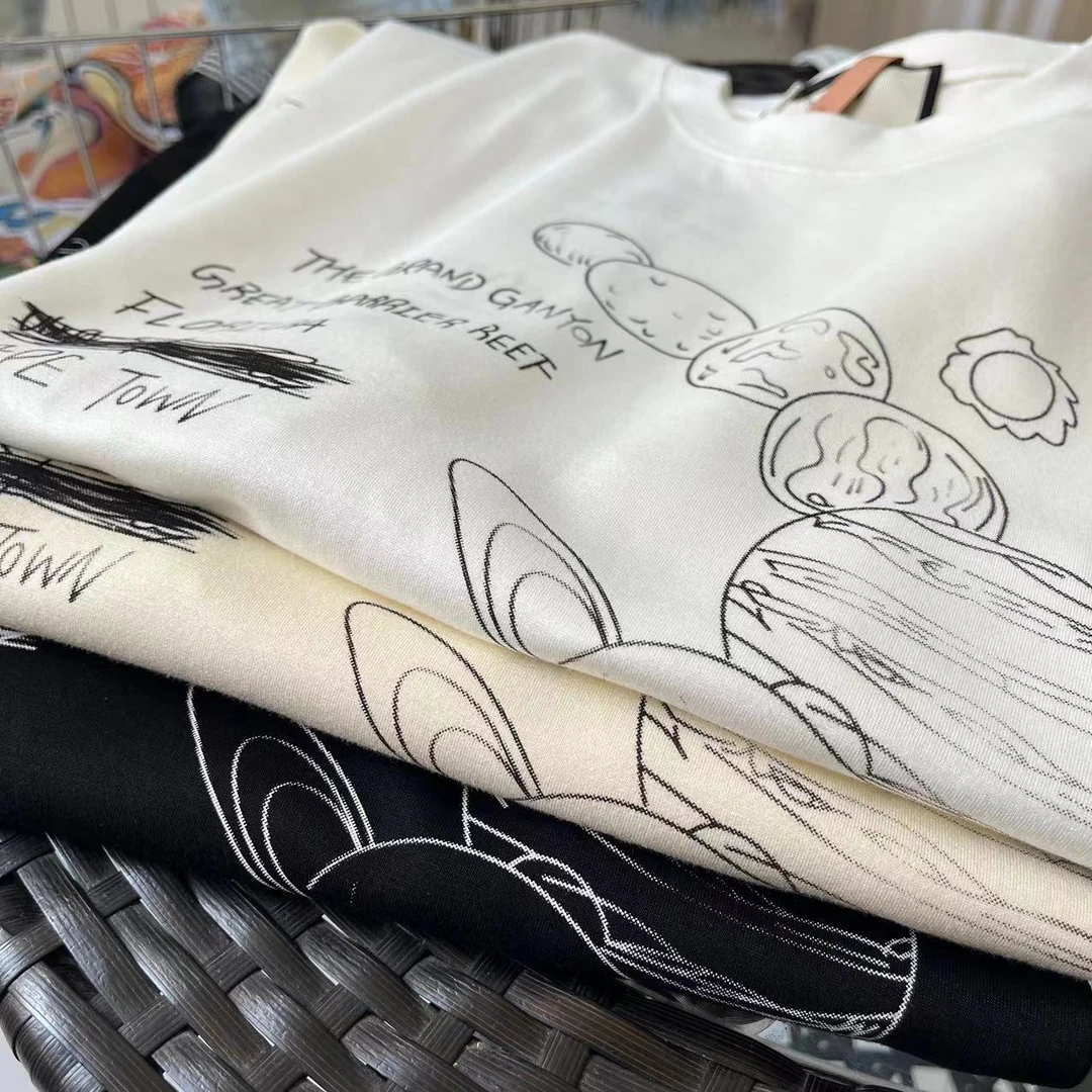 W00742兔子短袖T恤女设计感宽松韩版百搭正肩上衣