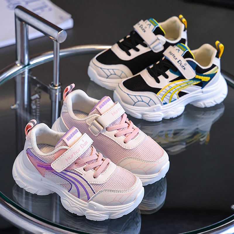 2025春夏新款儿童运动鞋女童鞋子透气单网鞋老爹鞋休闲男童勾勾鞋