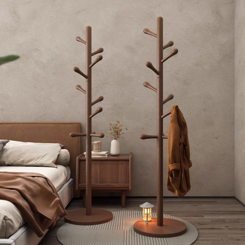 美式复古实木衣帽架落地立式家用卧室轻奢高级感客厅主卧挂衣架子