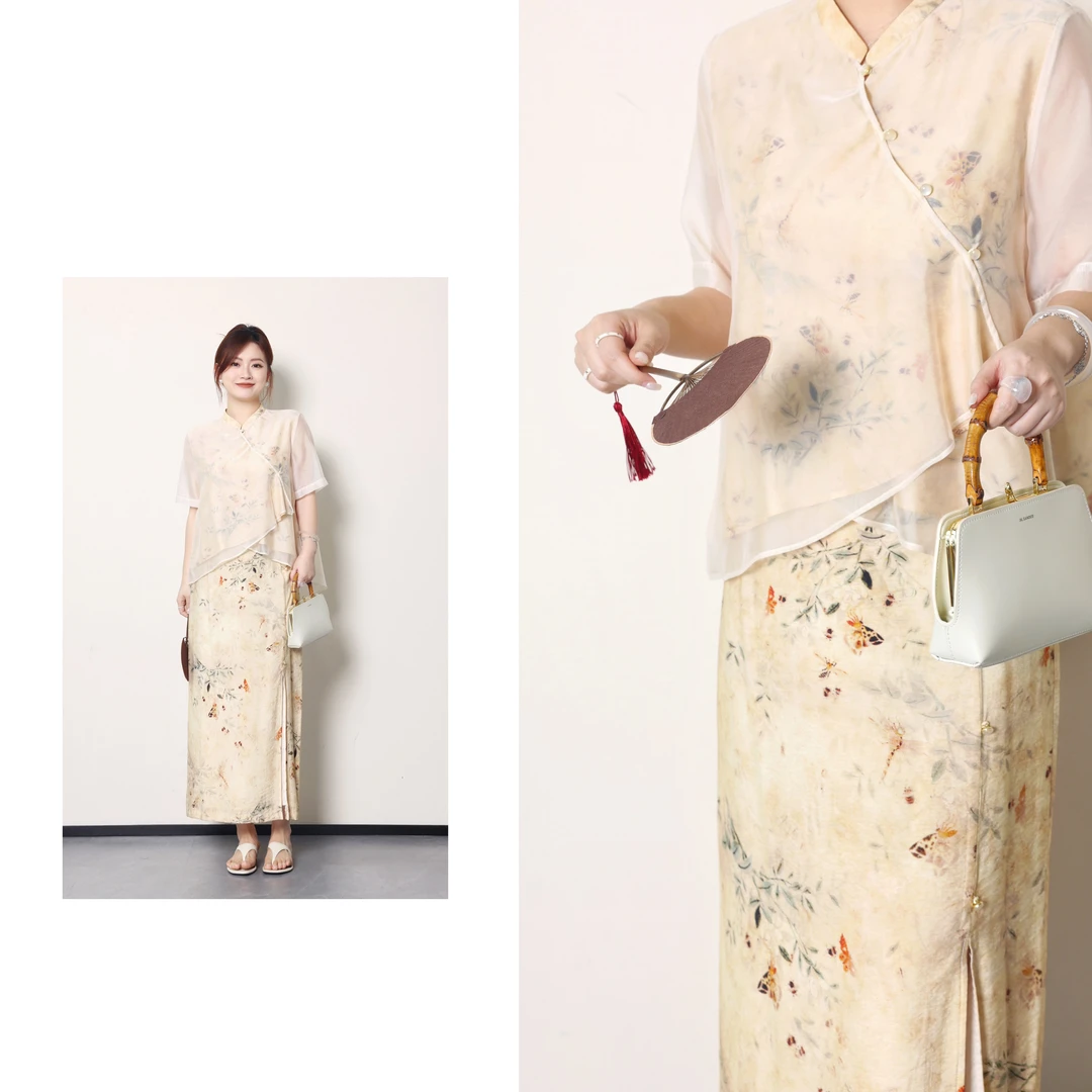 QC杨杨【山雾竹影】微胖大码女装夏设计感新中式套装ZY404X43