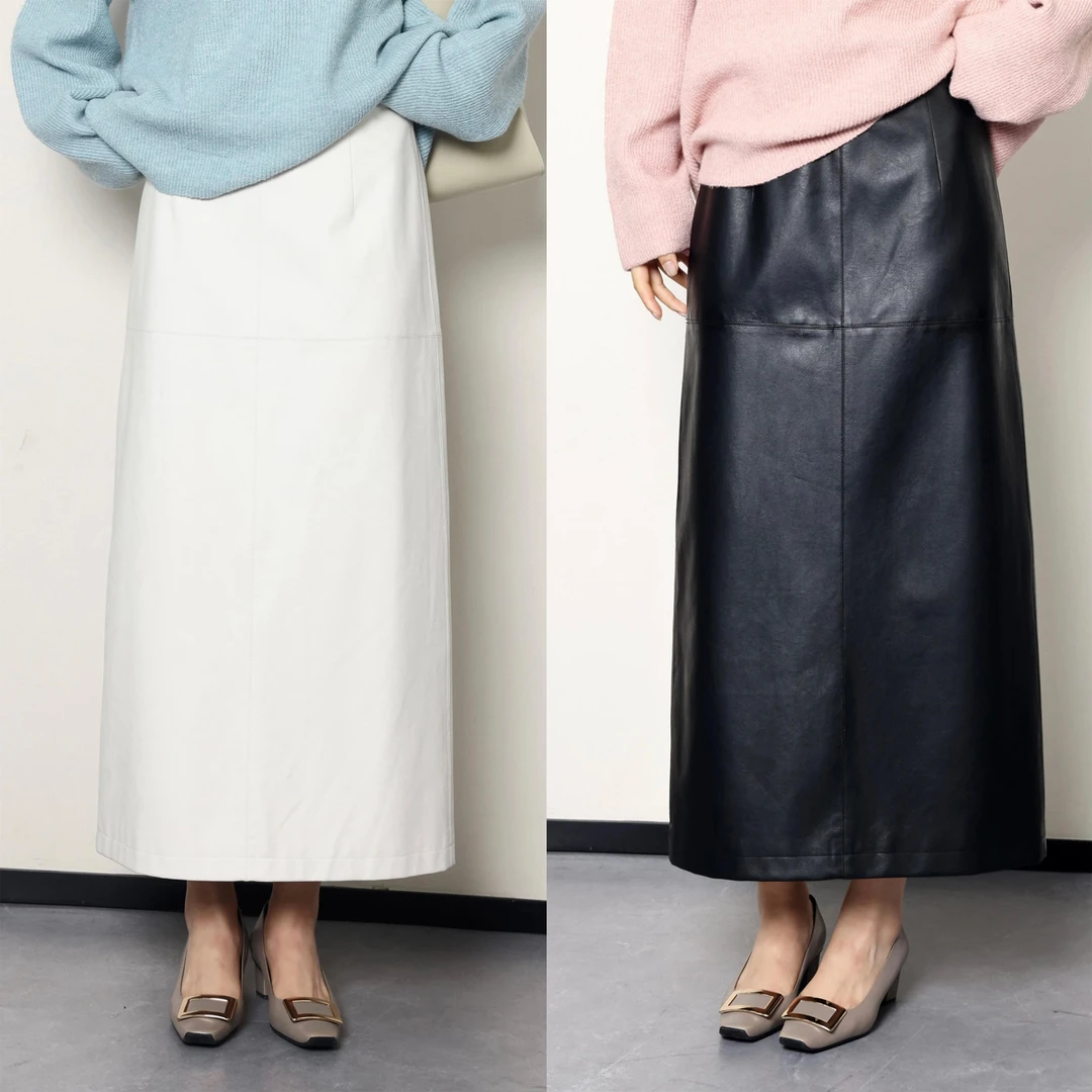 QC杨杨【白岛周末】微胖大码女秋时尚半身裙休闲百搭皮裙ZY409K34