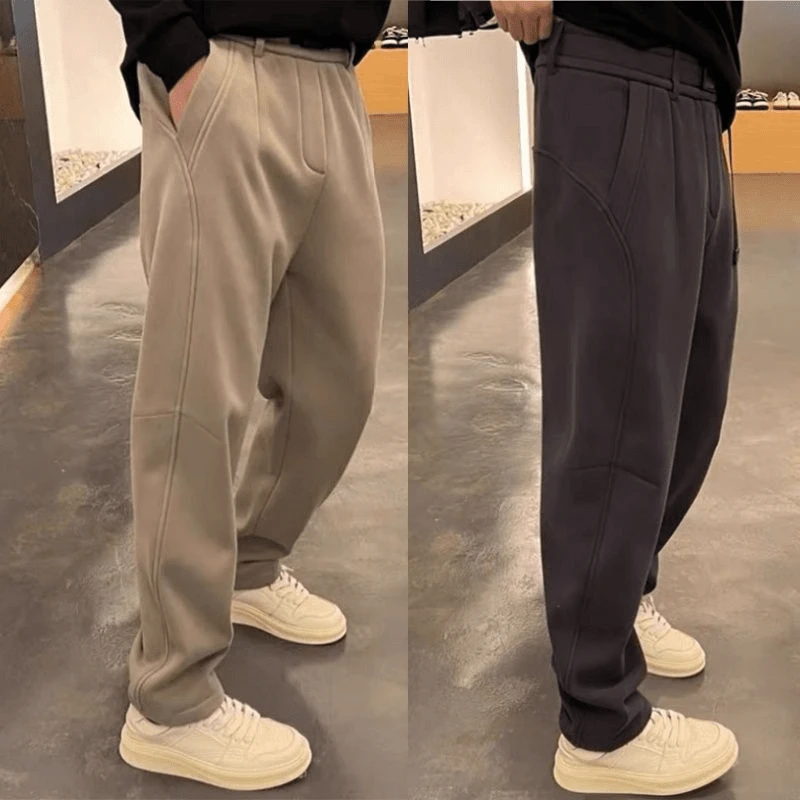 春秋新款立体裁剪香蕉裤男士显瘦休闲卫裤高品质舒适直筒弯刀裤男