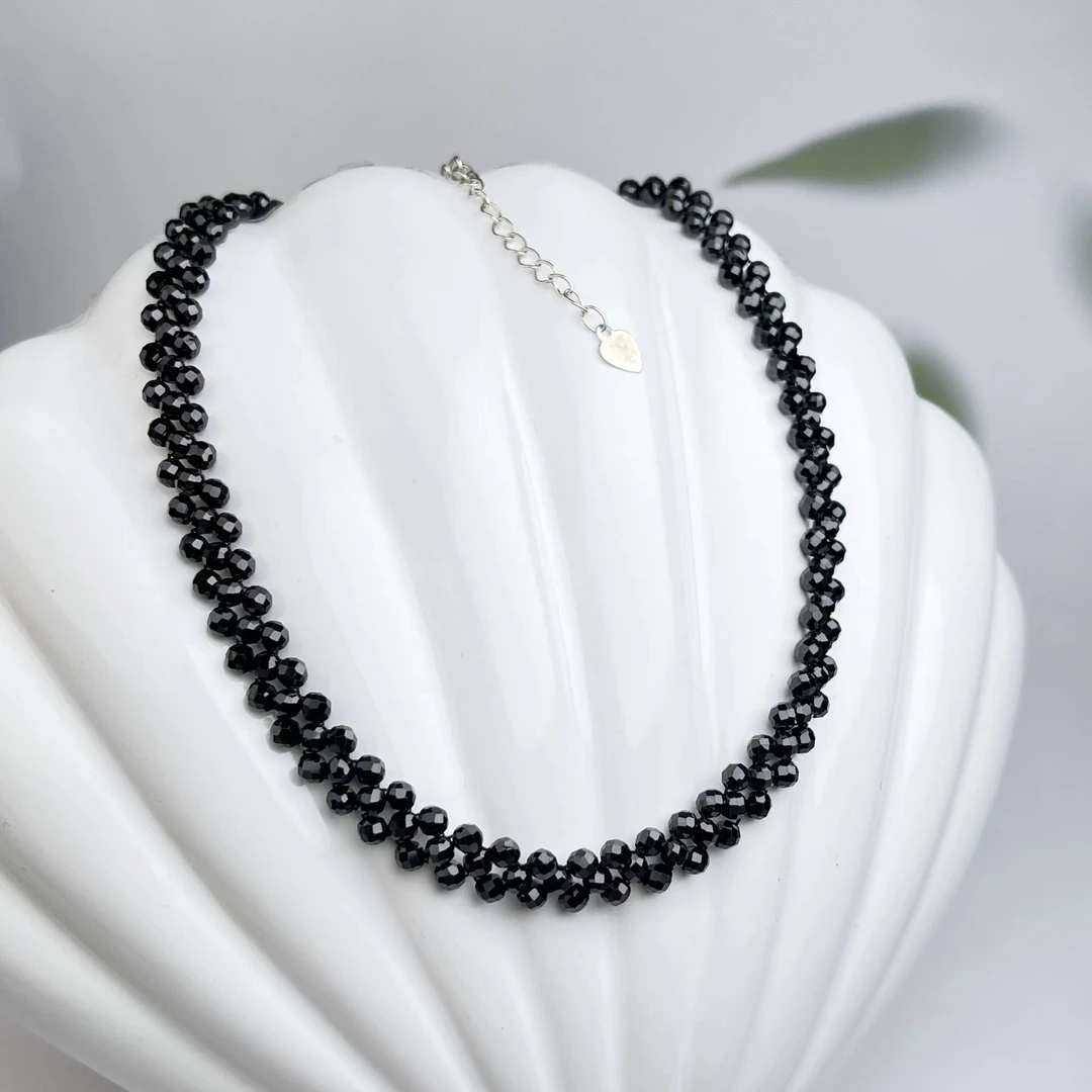 景景严选~黑尖晶项链切割面3mm+三代更新女神链