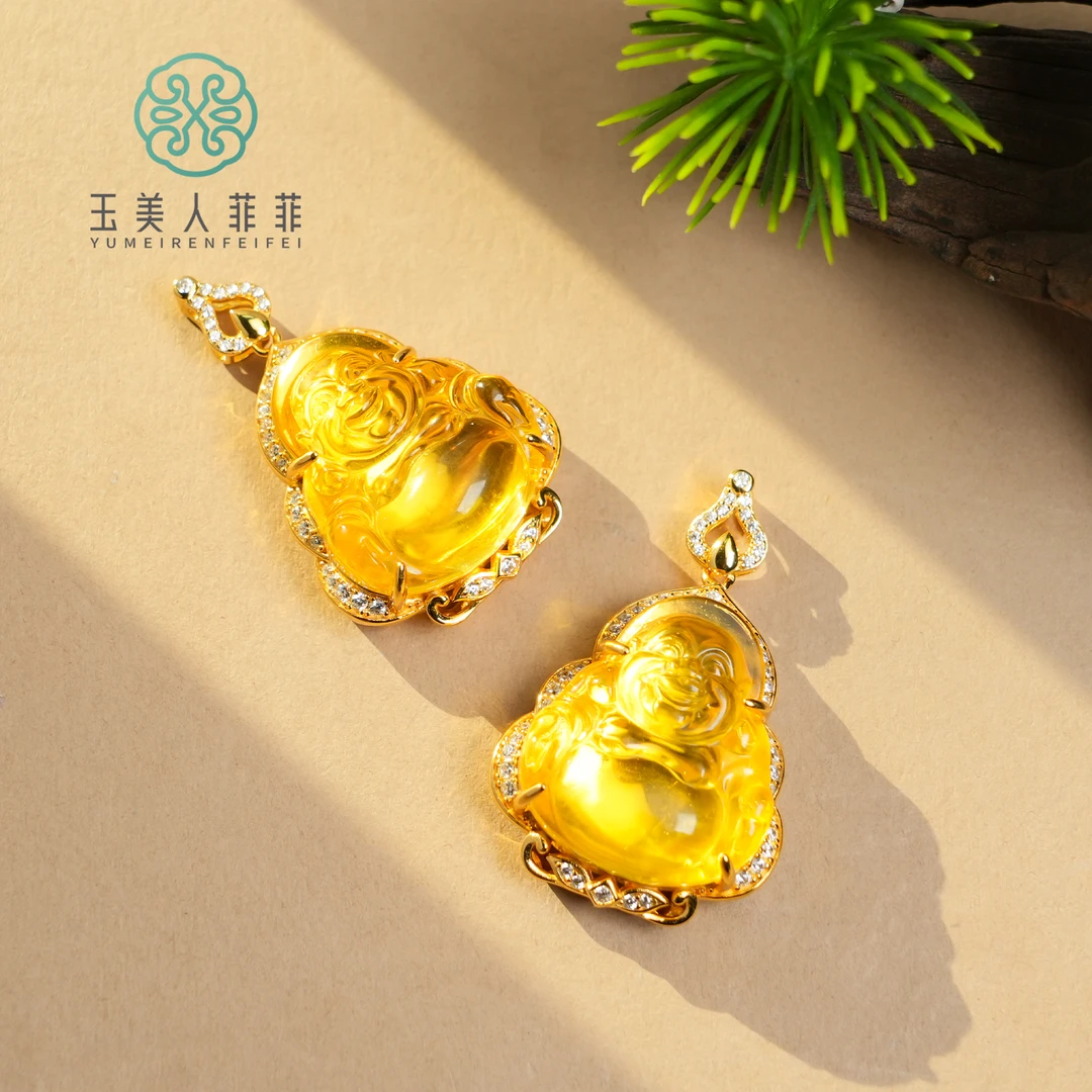 菲菲珠宝好~S925琥珀佛公约32*26mm吊坠~多样性发一