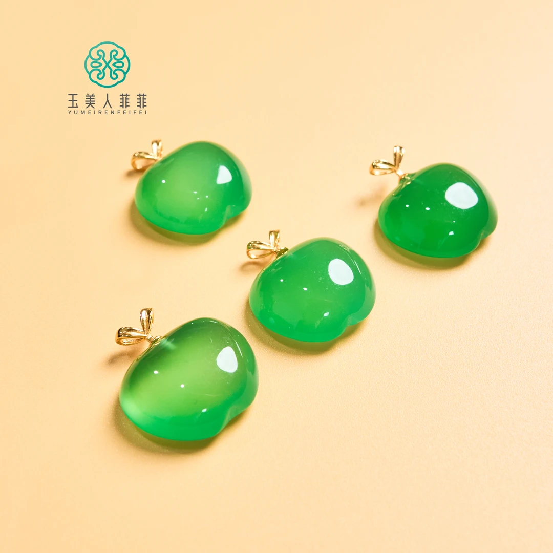 玉美人菲菲#S925绿玛瑙苹果吊坠约17*20mm-多样性发一