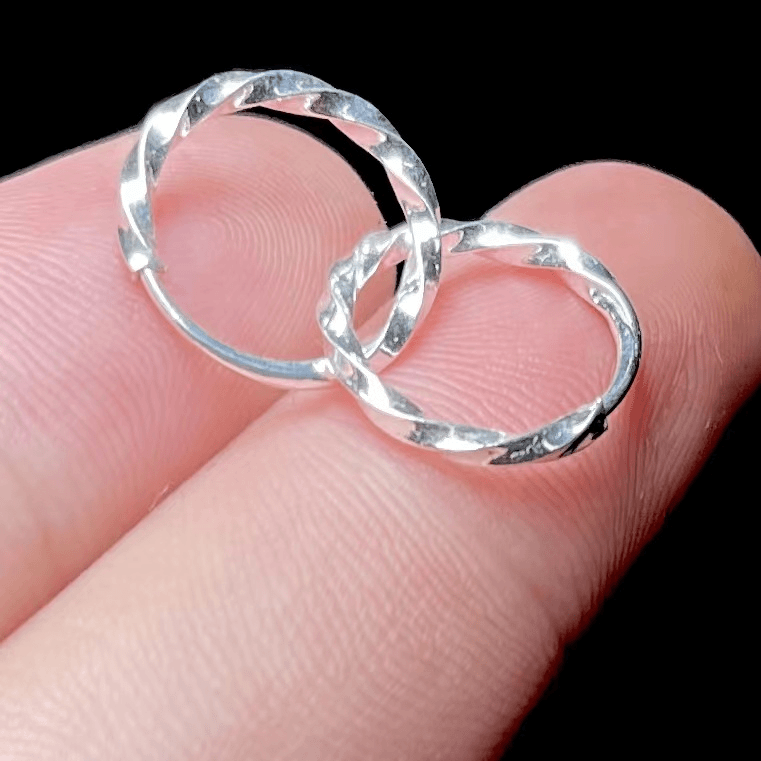 足银耳饰 （精致款）菲菲珠宝好*#足银麻花约9mm耳坠