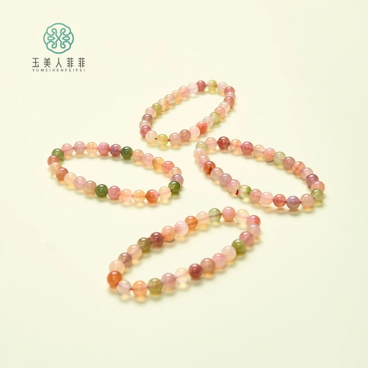 菲菲珠宝好*玛瑙单圈手串-圆珠约7mm-多样性发一