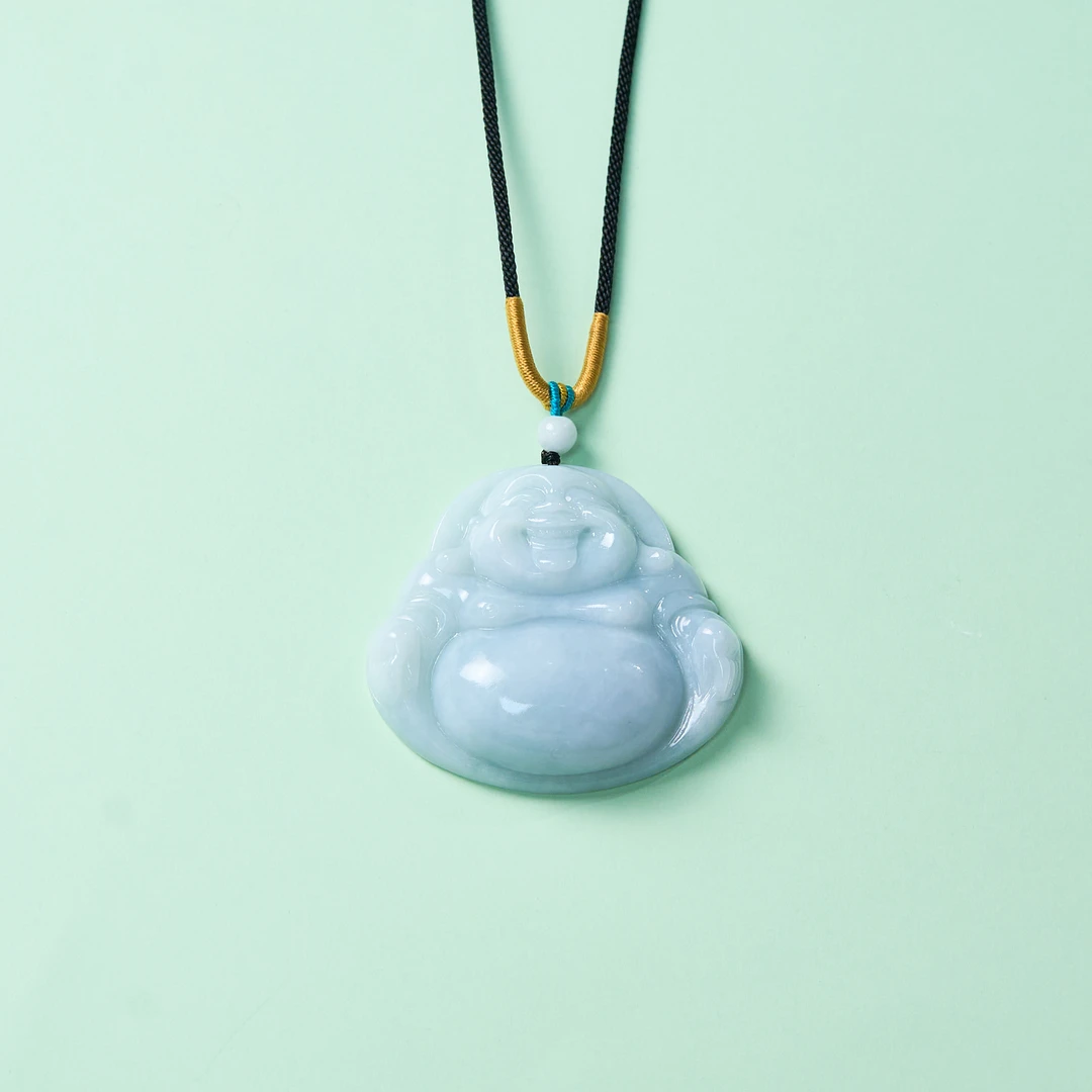 菲菲珠宝好*翡翠佛公吊坠约50mm