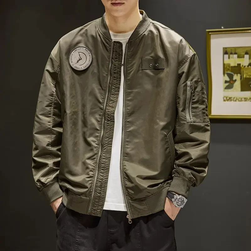 美式高街飞行员夹克外套男士潮牌宽松休闲棒球服秋季2023新款上衣