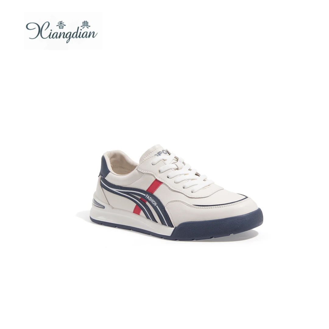 香典新款运动时尚休闲百搭阿甘小白鞋真皮透气男士情侣复古401501