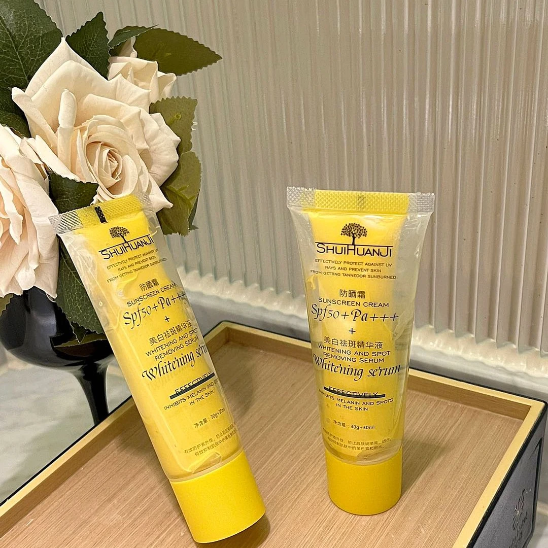 SPF50+Pa+++水焕玑防晒霜30g美白祛斑精华液30ml清爽防晒霜防晒黑