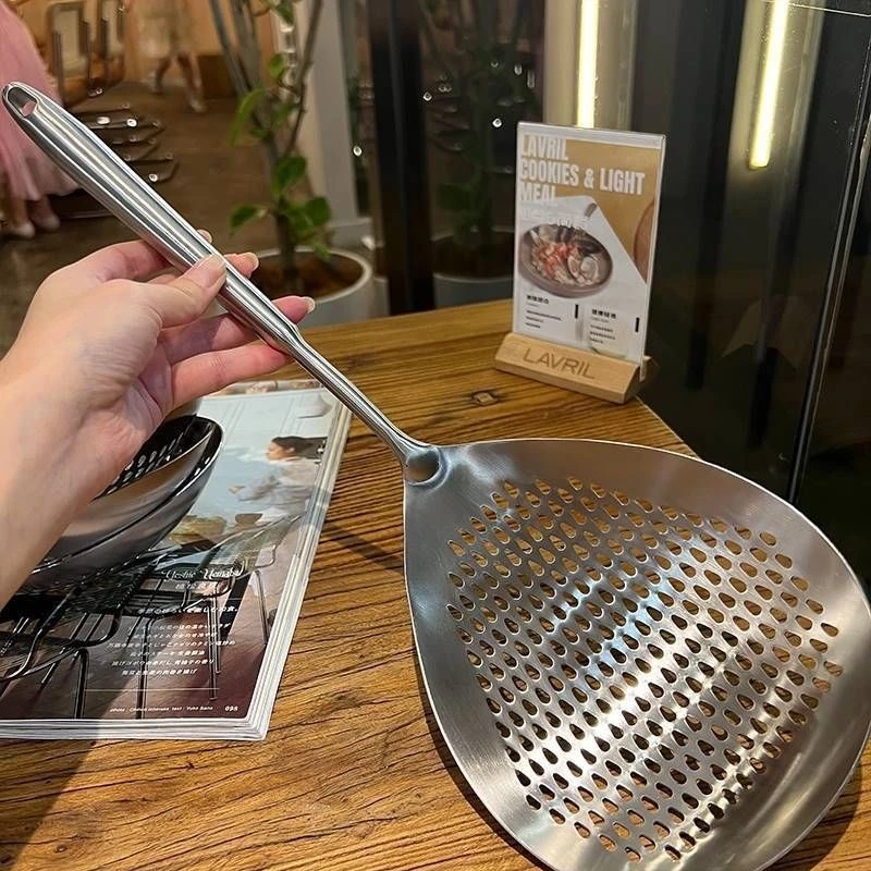 304不锈钢大花椒勺漏勺油炸火锅捞面捞饺子大漏勺