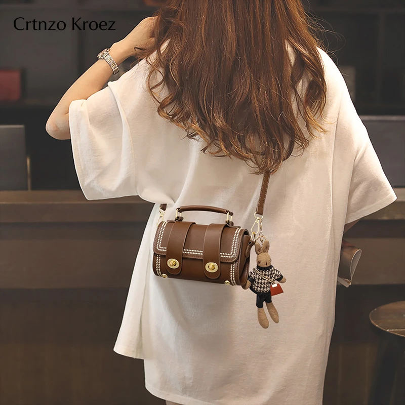 【CrtnzoKroez官方正品】真皮包包女包2025新款轻奢小众手提斜挎包