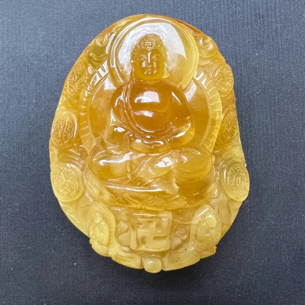 琥珀蜜蜡吊坠大日如来琥珀蜜蜡手把件琥珀蜜蜡摆件琥珀蜜蜡雕刻件