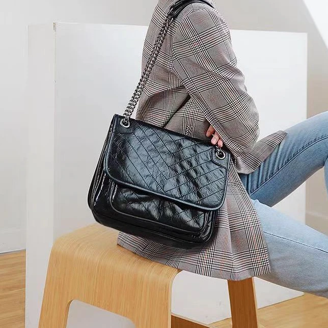 高端定制 2挡单肩流浪包 JD-1812黑色