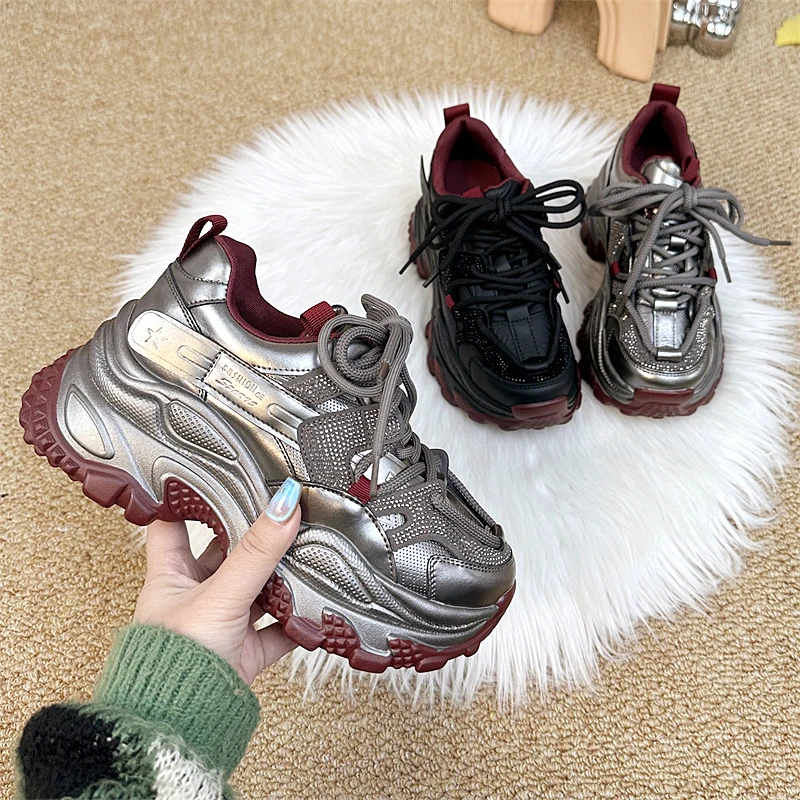 厚底爆款老爹鞋女2025新款春秋小个子增高运动鞋炸街舒适休闲鞋