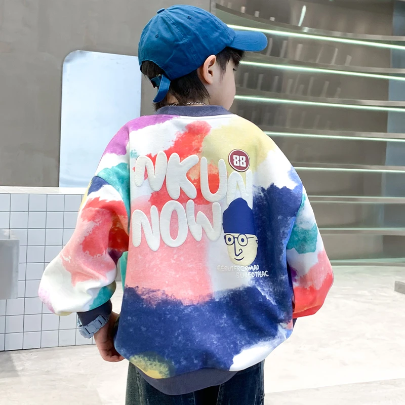 男童春秋装炸街长袖套头卫衣2023新款中大儿童男孩秋季K233WY0323