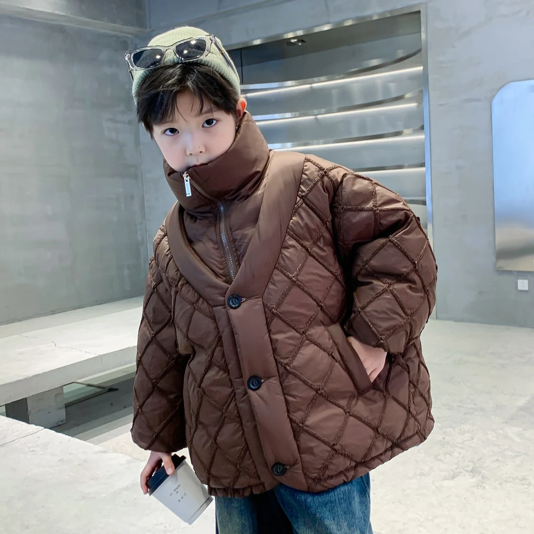 儿童冬季加厚羽绒服男童韩版时尚2023中大童保暖外套K234YRF3694